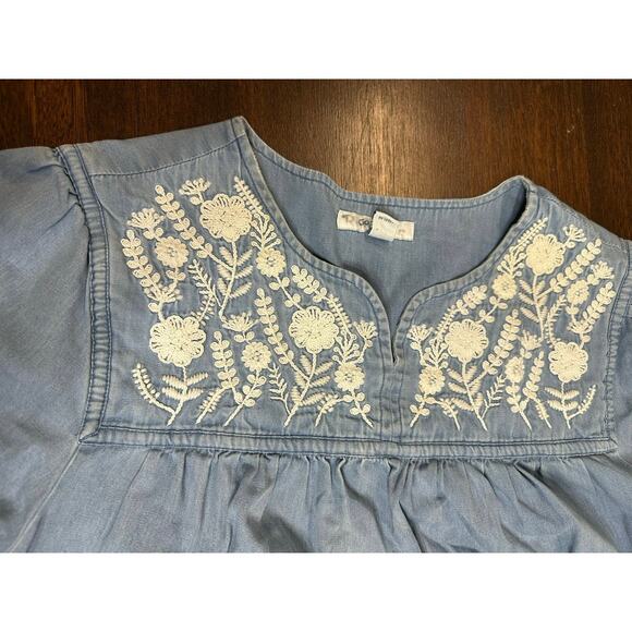 Go Softly Patio Floral Embroidered Dress Women Large Lounge Grandma Mumu House - Picture 7 of 13